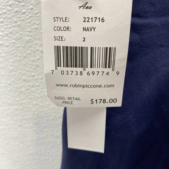 Robin Piccone Ava Knit One-Piece Swimsuit • Size 2 • Navy • Front Tie - Picture 8 of 8